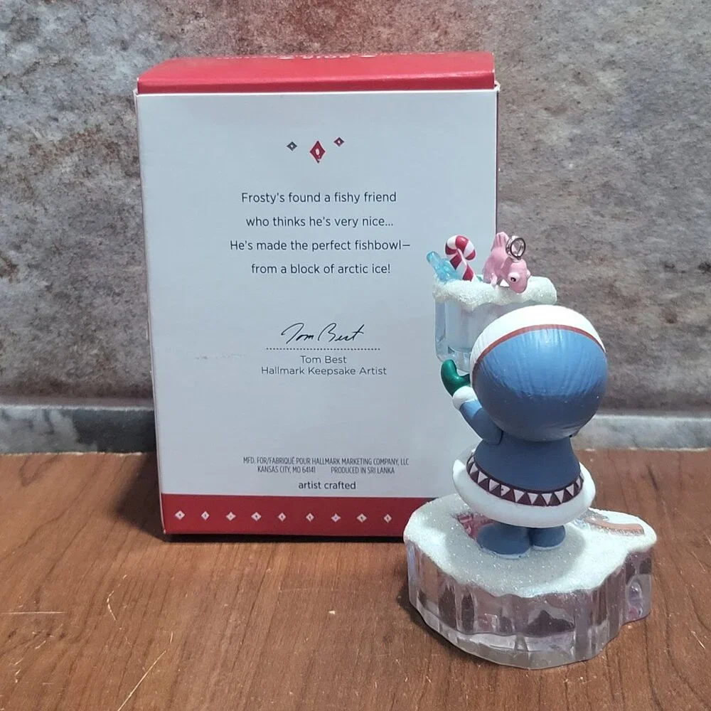 Hallmark Christmas Ornament Frosty Friends 2015 Fish Fishbowl Block of Artic Ice